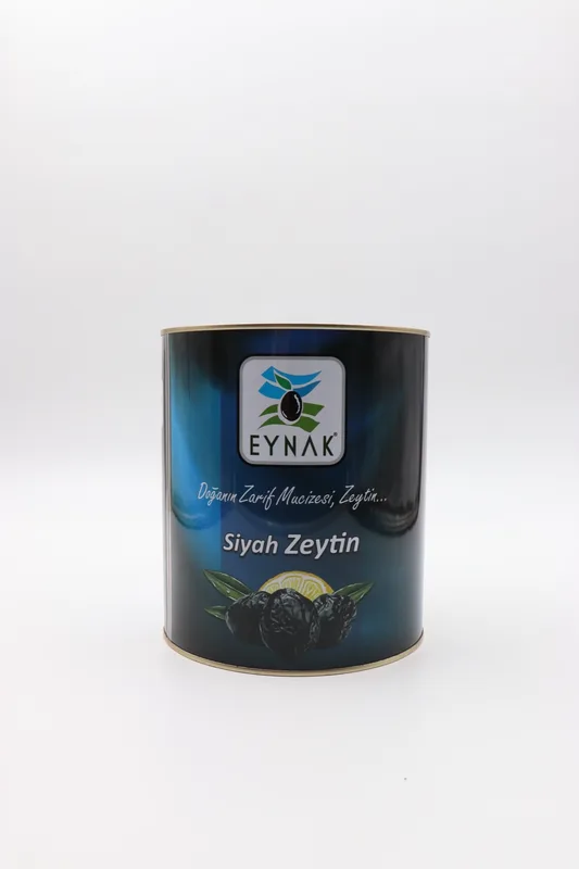 Eynak siyah zeytin silindir kutu ambalajı, beyaz fon